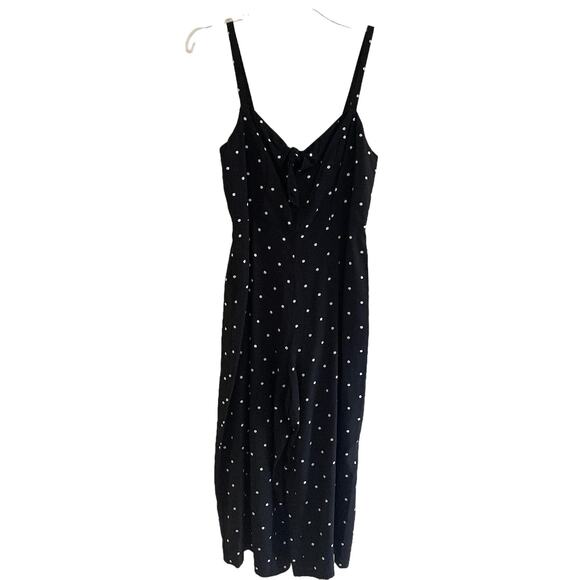 Old Navy Pullon Tie Front Black‎ & White Polka Dot Jumpsuit Size Small Petite - Picture 2 of 5